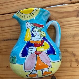 Beautiful Made in Italy for The Cellar Handpainted Large Pitcher 8”x6”